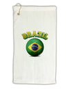 Soccer Ball Flag - Brazil Micro Terry Gromet Golf Towel 16 x 25 inch-Golf Towel-TooLoud-White-Davson Sales