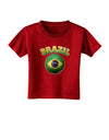 Soccer Ball Flag - Brazil Toddler T-Shirt Dark-Toddler T-Shirt-TooLoud-Red-2T-Davson Sales