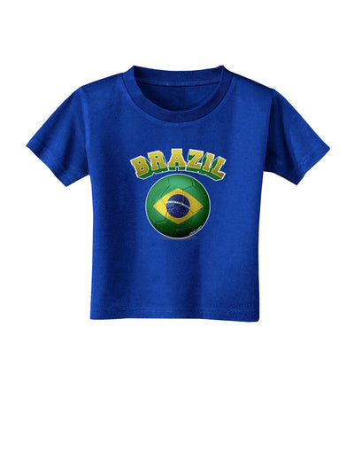 Soccer Ball Flag - Brazil Toddler T-Shirt Dark-Toddler T-Shirt-TooLoud-Royal-Blue-2T-Davson Sales