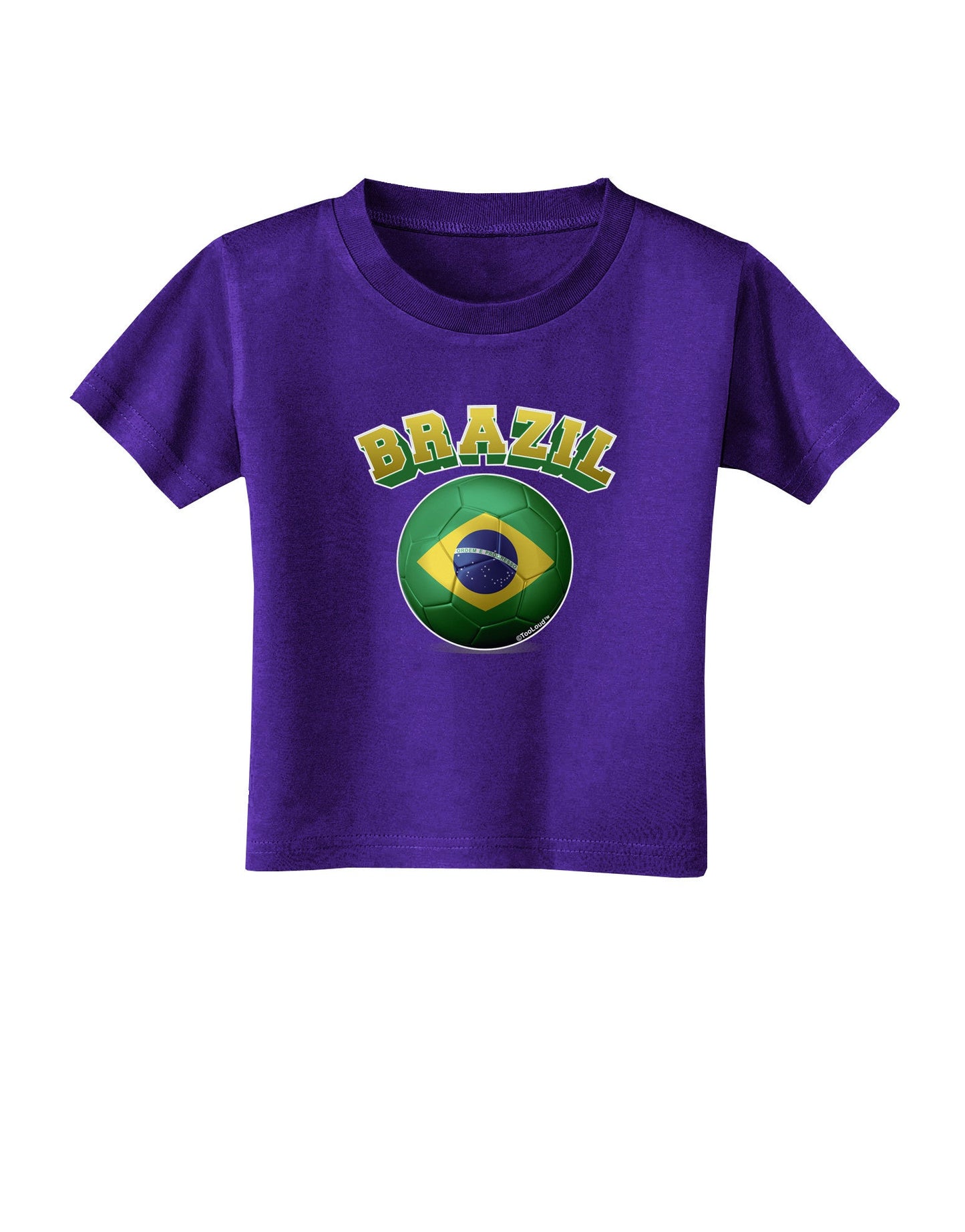 Soccer Ball Flag - Brazil Toddler T-Shirt Dark-Toddler T-Shirt-TooLoud-Purple-2T-Davson Sales