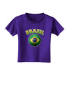 Soccer Ball Flag - Brazil Toddler T-Shirt Dark-Toddler T-Shirt-TooLoud-Purple-2T-Davson Sales