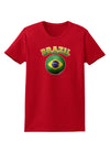 Soccer Ball Flag - Brazil Womens Dark T-Shirt-TooLoud-Red-X-Small-Davson Sales