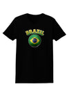 Soccer Ball Flag - Brazil Womens Dark T-Shirt-TooLoud-Black-X-Small-Davson Sales