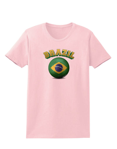 Soccer Ball Flag - Brazil Womens T-Shirt-Womens T-Shirt-TooLoud-PalePink-X-Small-Davson Sales