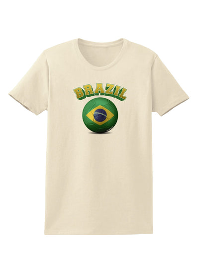 Soccer Ball Flag - Brazil Womens T-Shirt-Womens T-Shirt-TooLoud-Natural-X-Small-Davson Sales