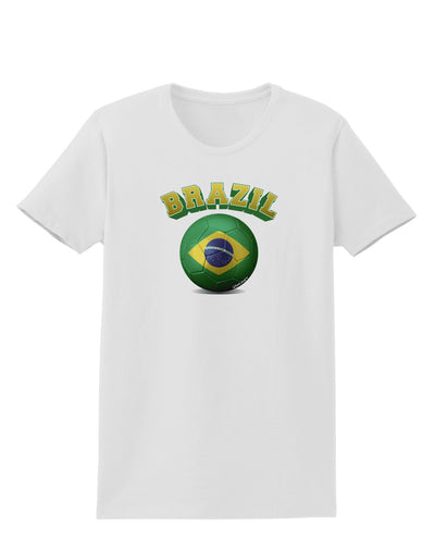 Soccer Ball Flag - Brazil Womens T-Shirt-Womens T-Shirt-TooLoud-White-X-Small-Davson Sales