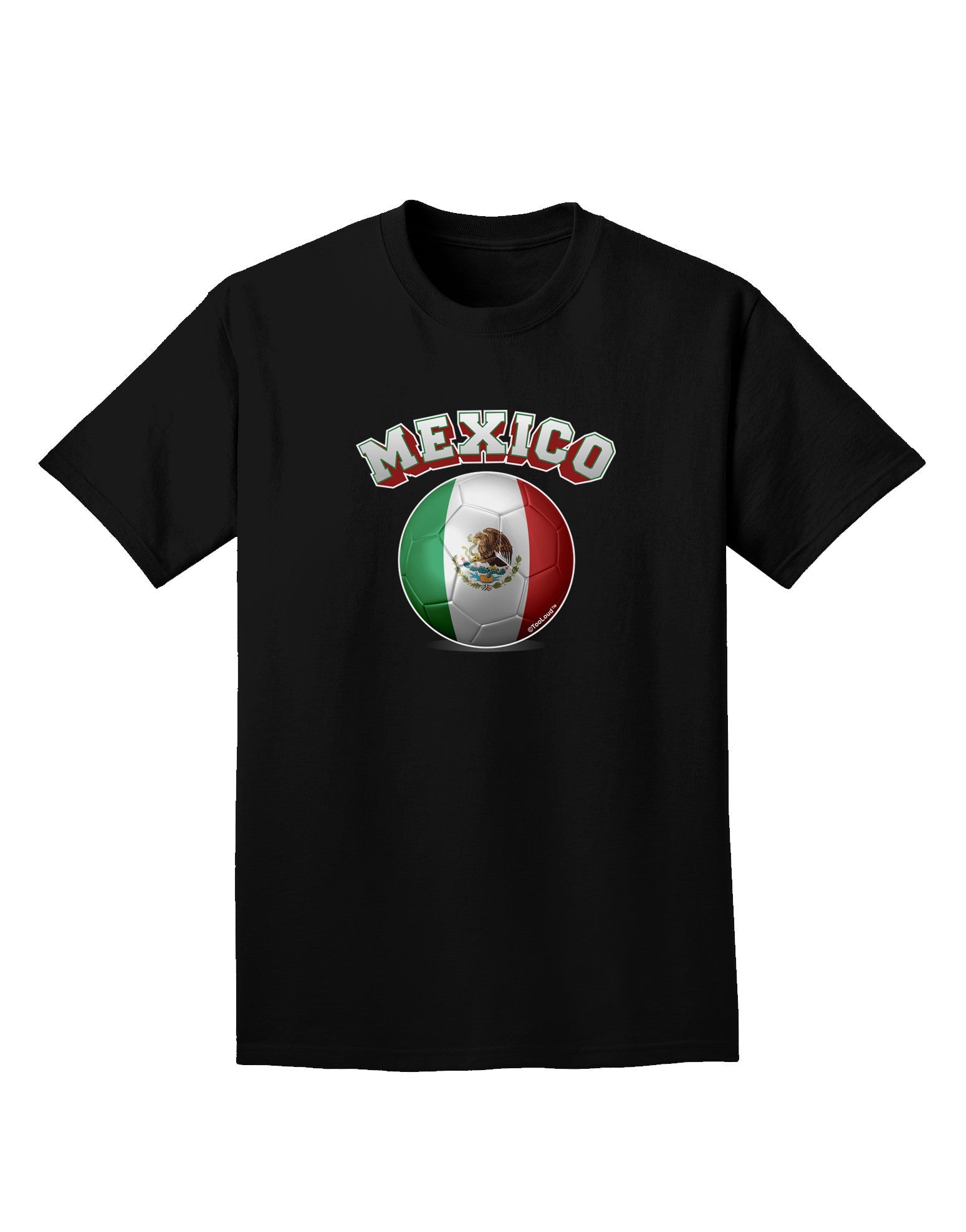 Soccer Ball Flag - Mexico Adult Dark T-Shirt-Mens T-Shirt-TooLoud-Black-Small-Davson Sales