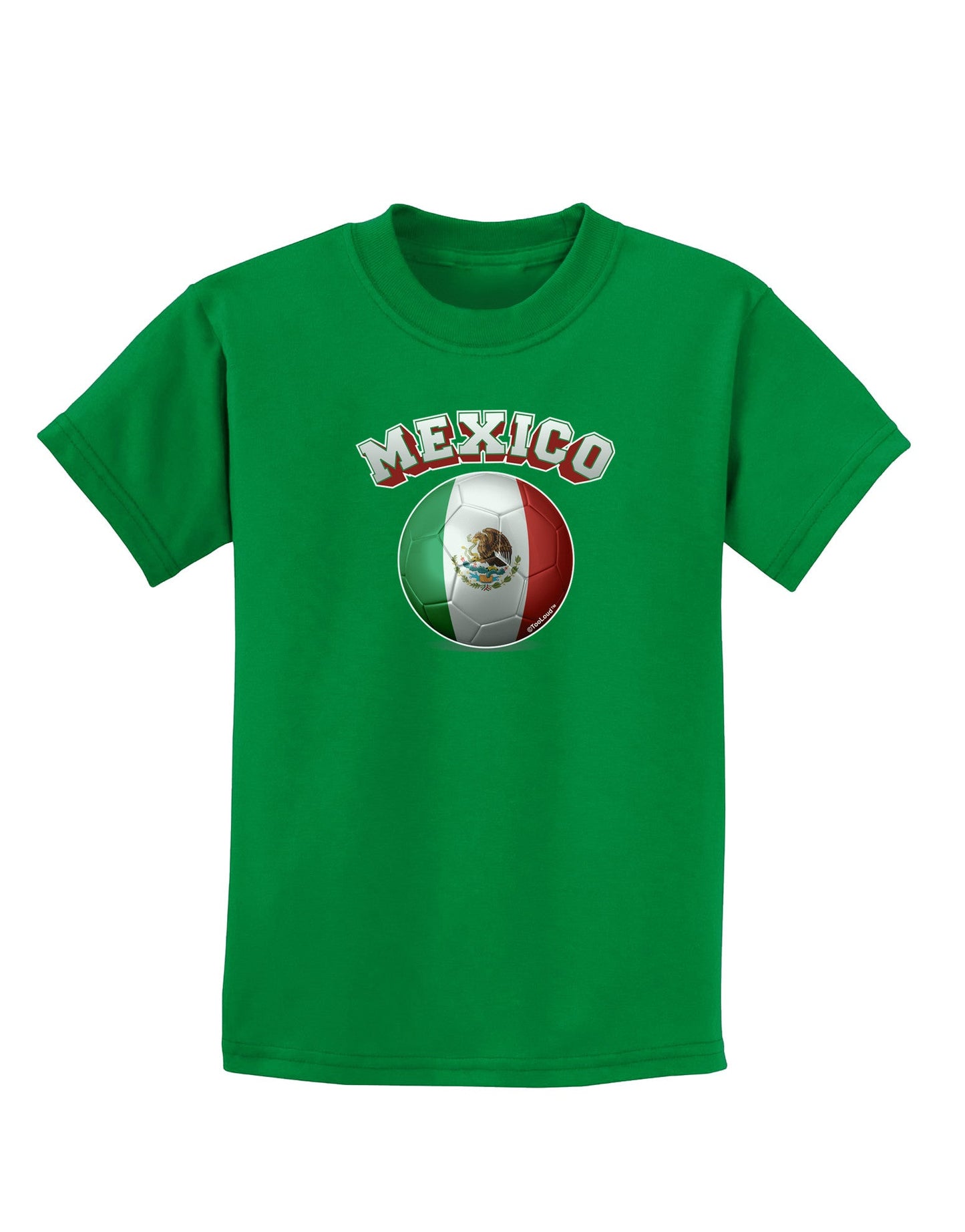 Soccer Ball Flag - Mexico Childrens Dark T-Shirt-Childrens T-Shirt-TooLoud-Kelly-Green-X-Small-Davson Sales