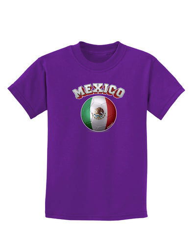 Soccer Ball Flag - Mexico Childrens Dark T-Shirt-Childrens T-Shirt-TooLoud-Purple-X-Small-Davson Sales