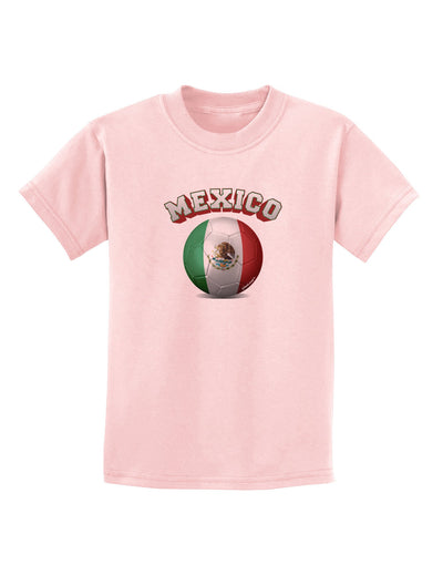 Soccer Ball Flag - Mexico Childrens T-Shirt-Childrens T-Shirt-TooLoud-PalePink-X-Small-Davson Sales