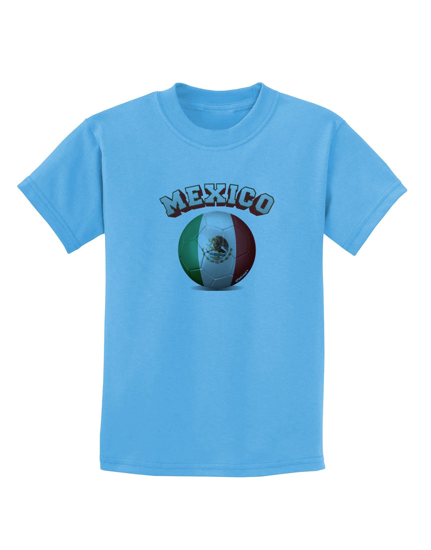 Soccer Ball Flag - Mexico Childrens T-Shirt-Childrens T-Shirt-TooLoud-Aquatic-Blue-X-Small-Davson Sales