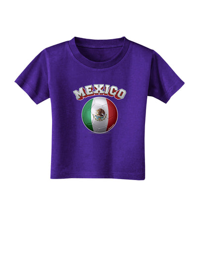 Soccer Ball Flag - Mexico Toddler T-Shirt Dark-Toddler T-Shirt-TooLoud-Purple-2T-Davson Sales