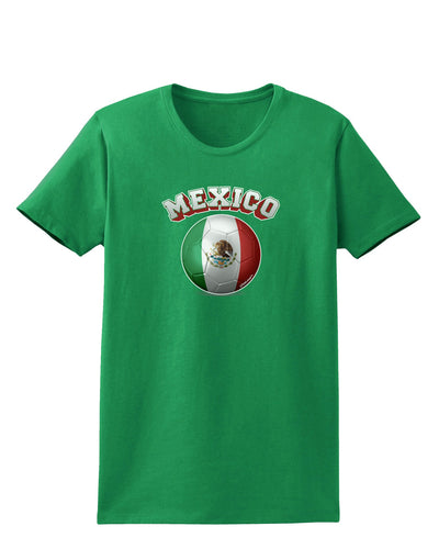 Soccer Ball Flag - Mexico Womens Dark T-Shirt-TooLoud-Kelly-Green-X-Small-Davson Sales