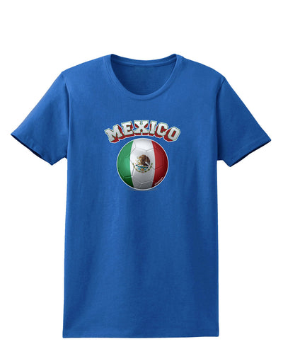 Soccer Ball Flag - Mexico Womens Dark T-Shirt-TooLoud-Royal-Blue-X-Small-Davson Sales