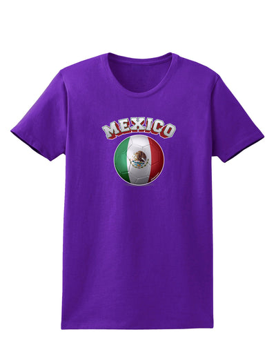 Soccer Ball Flag - Mexico Womens Dark T-Shirt-TooLoud-Purple-X-Small-Davson Sales