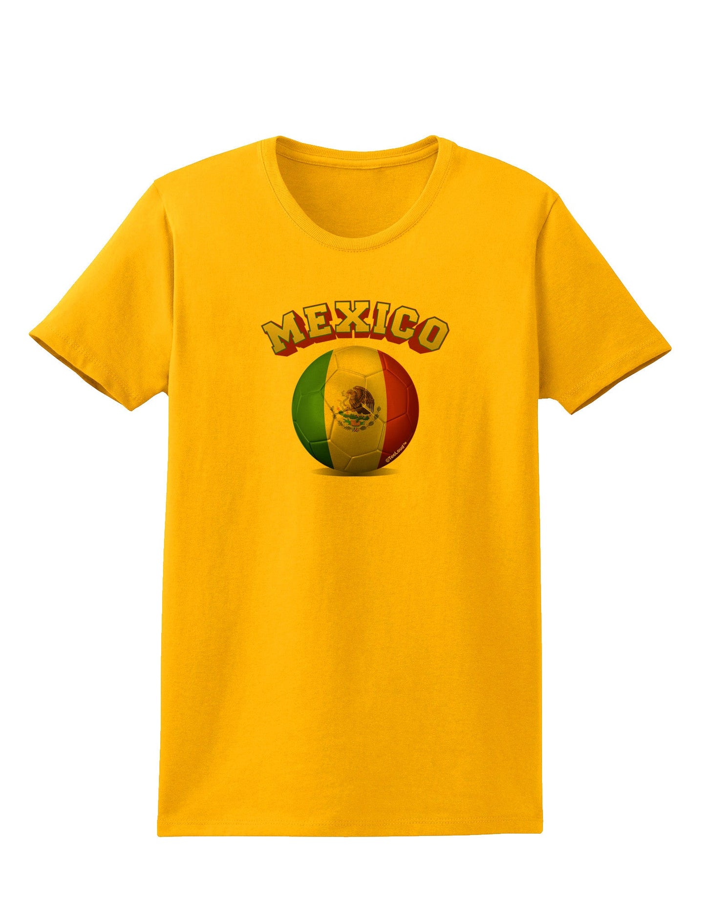 Soccer Ball Flag - Mexico Womens T-Shirt-Womens T-Shirt-TooLoud-Gold-X-Small-Davson Sales