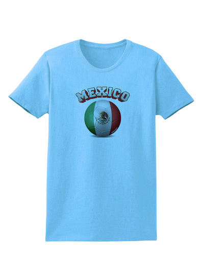 Soccer Ball Flag - Mexico Womens T-Shirt-Womens T-Shirt-TooLoud-Aquatic-Blue-X-Small-Davson Sales