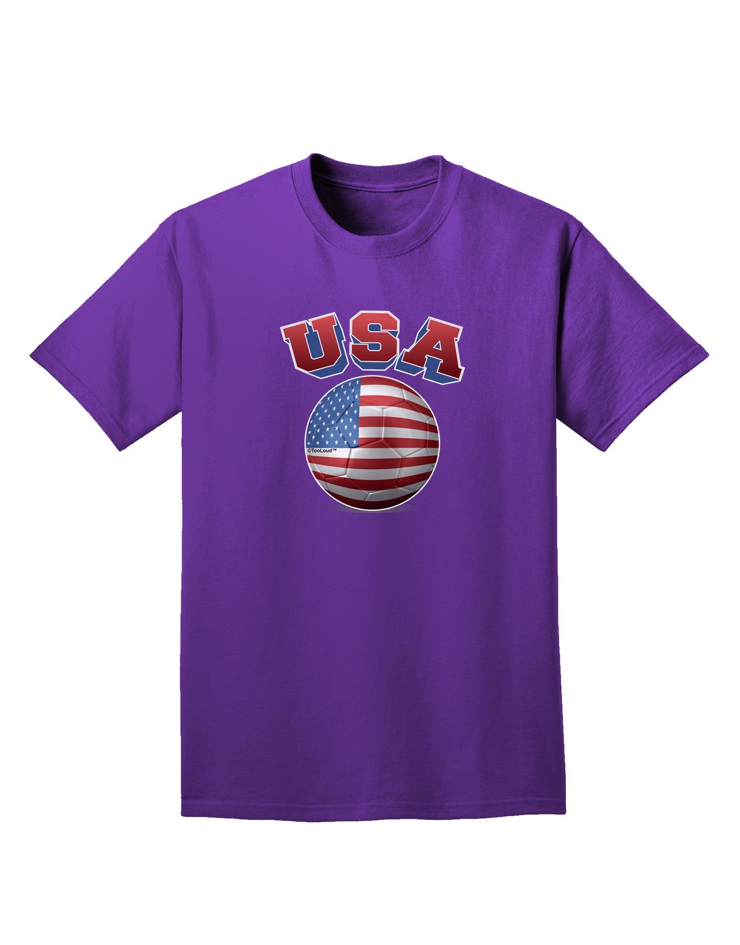 Soccer Ball Flag - USA Adult Dark T-Shirt-Mens T-Shirt-TooLoud-Purple-Small-Davson Sales