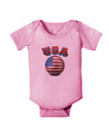 Soccer Ball Flag - USA Baby Romper Bodysuit-Baby Romper-TooLoud-Pink-06-Months-Davson Sales