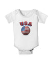 Soccer Ball Flag - USA Baby Romper Bodysuit-Baby Romper-TooLoud-White-06-Months-Davson Sales