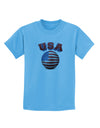 Soccer Ball Flag - USA Childrens T-Shirt-Childrens T-Shirt-TooLoud-Aquatic-Blue-X-Small-Davson Sales