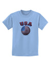 Soccer Ball Flag - USA Childrens T-Shirt-Childrens T-Shirt-TooLoud-Light-Blue-X-Small-Davson Sales