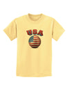 Soccer Ball Flag - USA Childrens T-Shirt-Childrens T-Shirt-TooLoud-Daffodil-Yellow-X-Small-Davson Sales