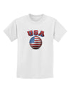 Soccer Ball Flag - USA Childrens T-Shirt-Childrens T-Shirt-TooLoud-White-X-Small-Davson Sales