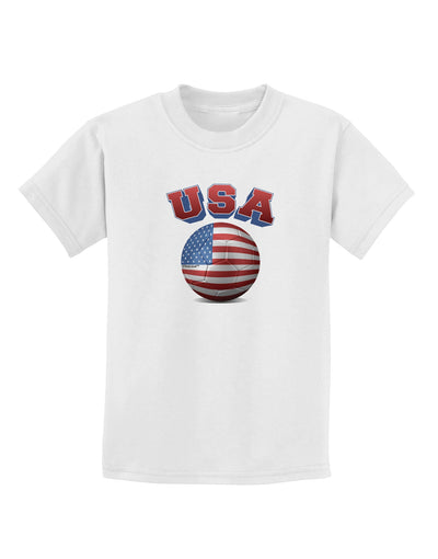 Soccer Ball Flag - USA Childrens T-Shirt-Childrens T-Shirt-TooLoud-White-X-Small-Davson Sales