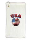 Soccer Ball Flag - USA Micro Terry Gromet Golf Towel 16 x 25 inch-Golf Towel-TooLoud-White-Davson Sales