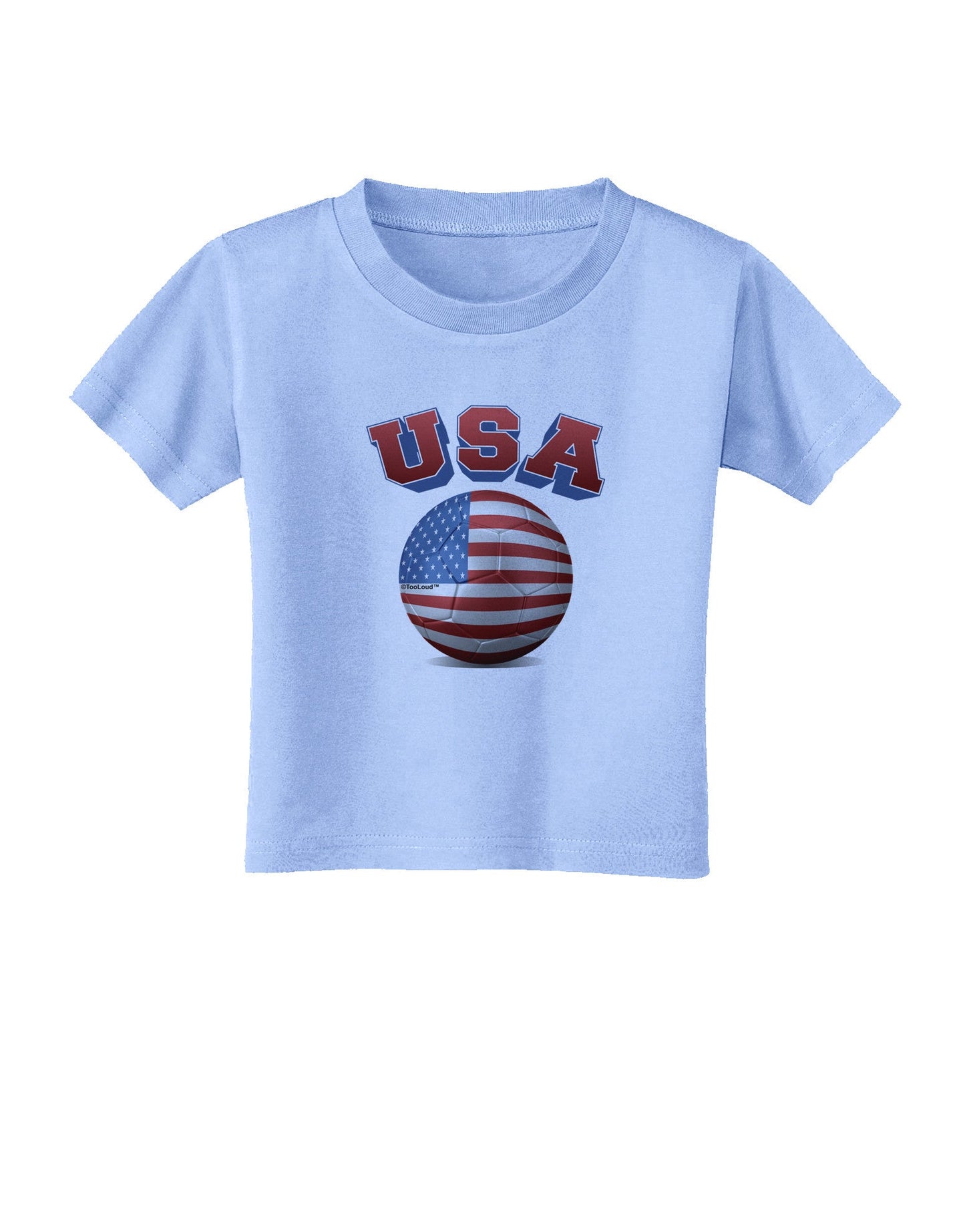 Soccer Ball Flag - USA Toddler T-Shirt-Toddler T-Shirt-TooLoud-Aquatic-Blue-2T-Davson Sales