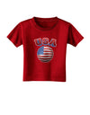 Soccer Ball Flag - USA Toddler T-Shirt Dark-Toddler T-Shirt-TooLoud-Red-2T-Davson Sales