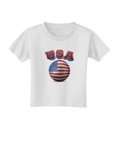 Soccer Ball Flag - USA Toddler T-Shirt-Toddler T-Shirt-TooLoud-White-2T-Davson Sales