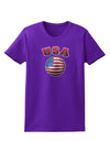 Soccer Ball Flag - USA Womens Dark T-Shirt-TooLoud-Purple-X-Small-Davson Sales