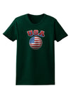 Soccer Ball Flag - USA Womens Dark T-Shirt-TooLoud-Forest-Green-Small-Davson Sales