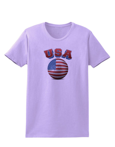 Soccer Ball Flag - USA Womens T-Shirt-Womens T-Shirt-TooLoud-Lavender-X-Small-Davson Sales