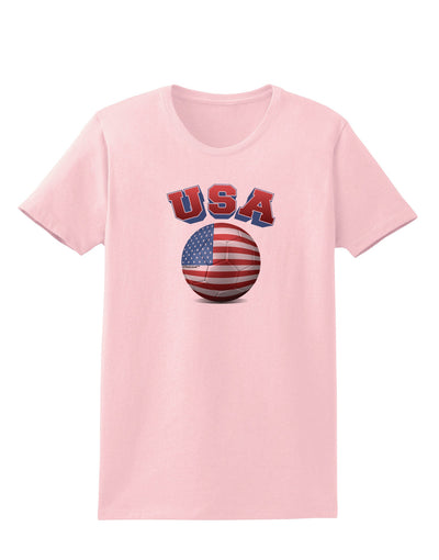 Soccer Ball Flag - USA Womens T-Shirt-Womens T-Shirt-TooLoud-PalePink-X-Small-Davson Sales