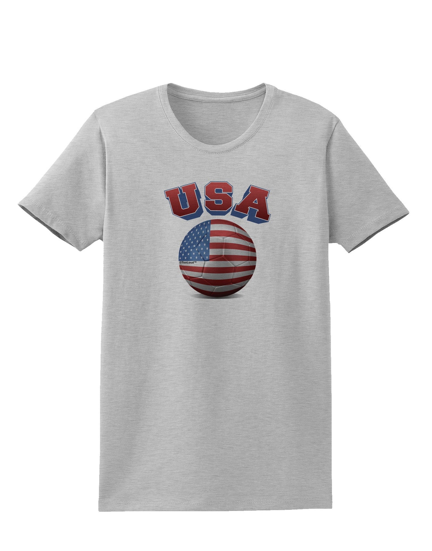 Soccer Ball Flag - USA Womens T-Shirt-Womens T-Shirt-TooLoud-AshGray-X-Small-Davson Sales