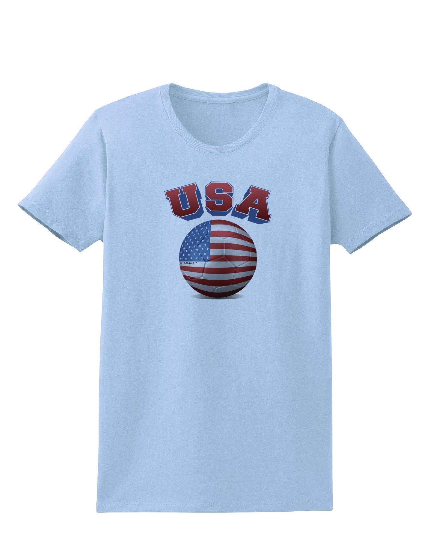 Soccer Ball Flag - USA Womens T-Shirt-Womens T-Shirt-TooLoud-Light-Blue-X-Small-Davson Sales