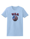 Soccer Ball Flag - USA Womens T-Shirt-Womens T-Shirt-TooLoud-Light-Blue-X-Small-Davson Sales