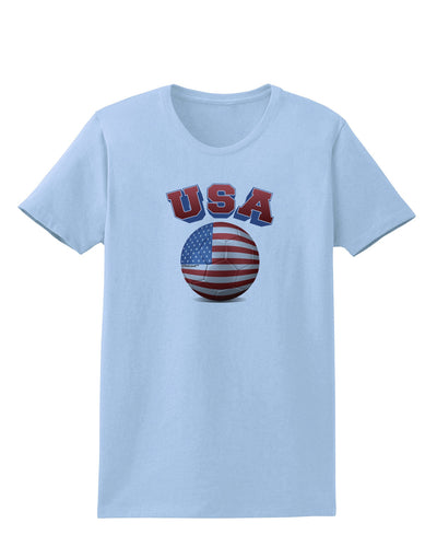 Soccer Ball Flag - USA Womens T-Shirt-Womens T-Shirt-TooLoud-Light-Blue-X-Small-Davson Sales