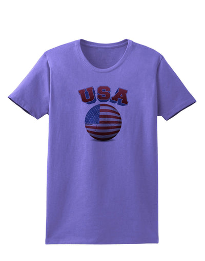 Soccer Ball Flag - USA Womens T-Shirt-Womens T-Shirt-TooLoud-Violet-X-Small-Davson Sales