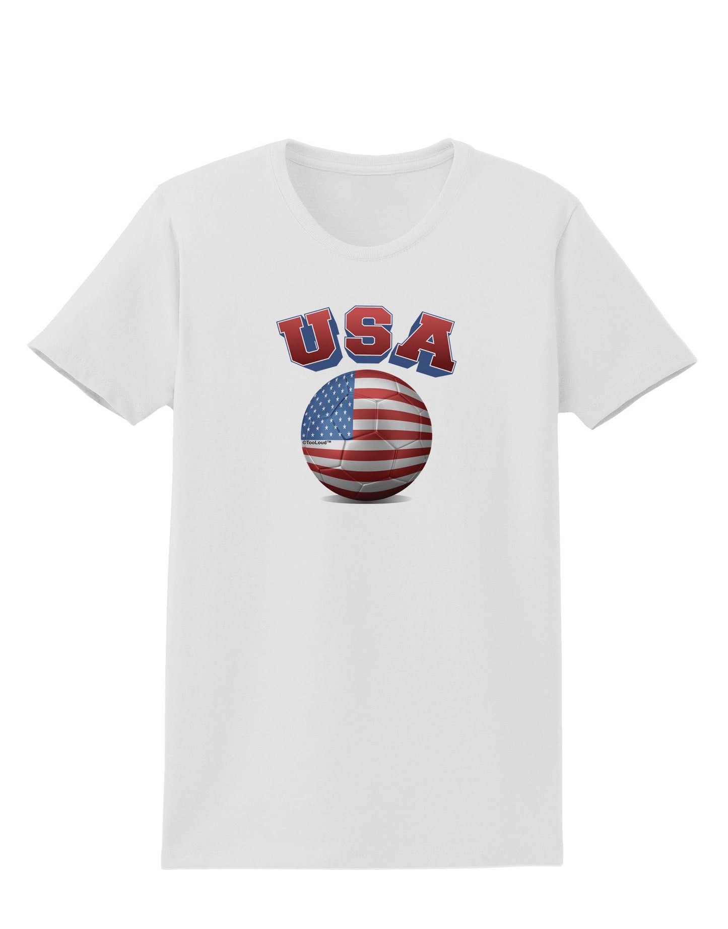 Soccer Ball Flag - USA Womens T-Shirt-Womens T-Shirt-TooLoud-White-X-Small-Davson Sales