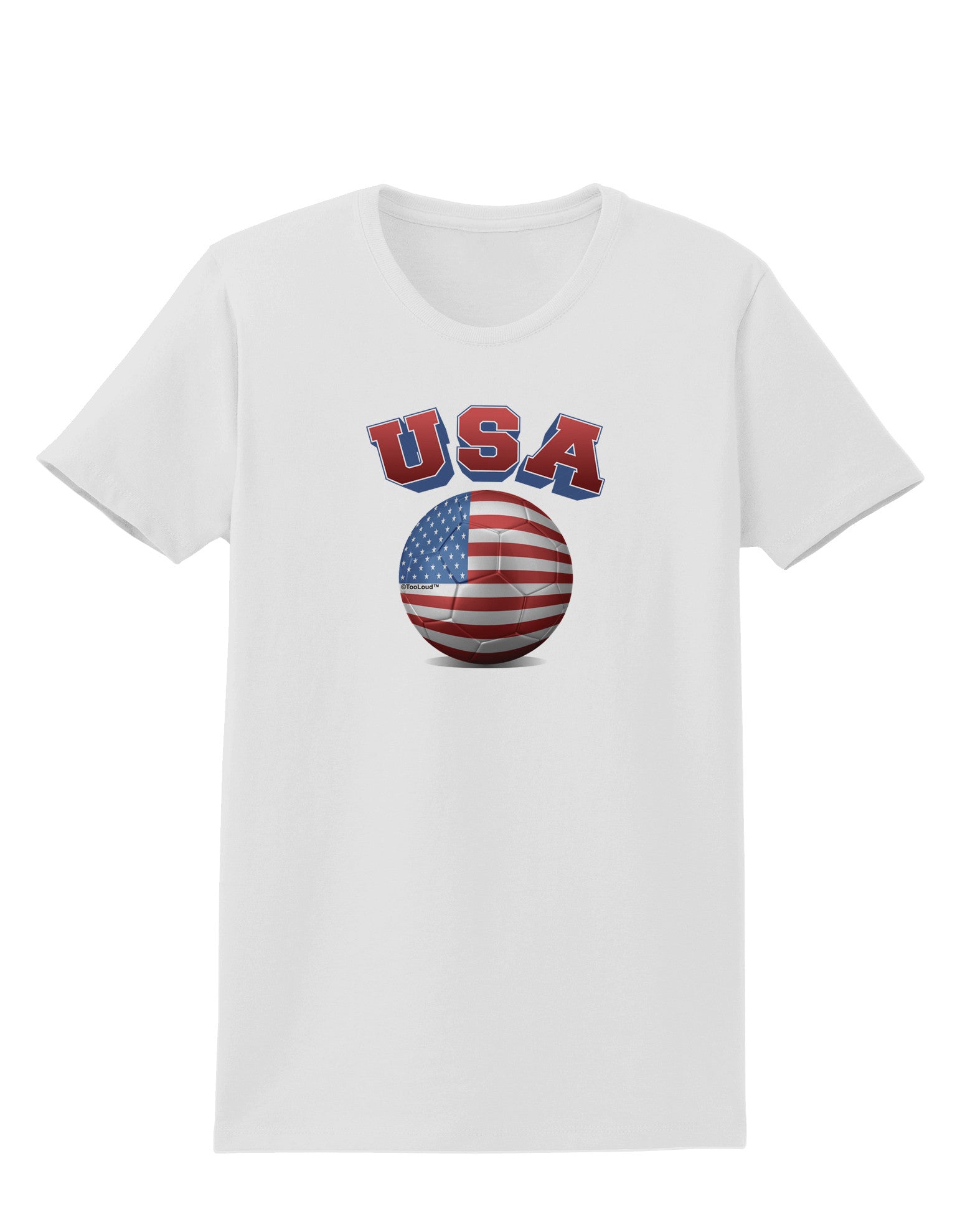 Soccer Ball Flag - USA Womens T-Shirt-Womens T-Shirt-TooLoud-White-X-Small-Davson Sales