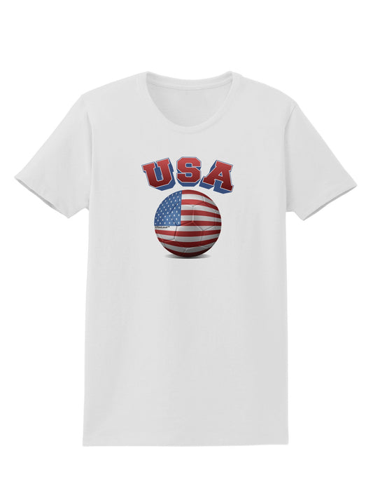 Soccer Ball Flag - USA Womens T-Shirt-Womens T-Shirt-TooLoud-White-X-Small-Davson Sales