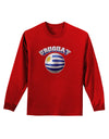 Soccer Ball Flag - Uruguay Adult Long Sleeve Dark T-Shirt-TooLoud-Red-Small-Davson Sales