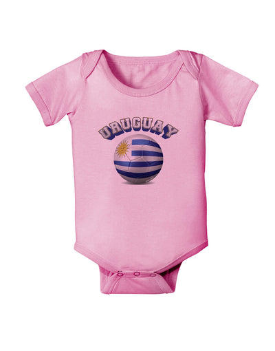 Soccer Ball Flag - Uruguay Baby Romper Bodysuit-Baby Romper-TooLoud-Pink-06-Months-Davson Sales