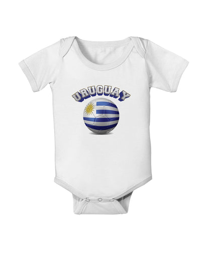 Soccer Ball Flag - Uruguay Baby Romper Bodysuit-Baby Romper-TooLoud-White-06-Months-Davson Sales