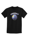 Soccer Ball Flag - Uruguay Childrens Dark T-Shirt-Childrens T-Shirt-TooLoud-Black-X-Small-Davson Sales