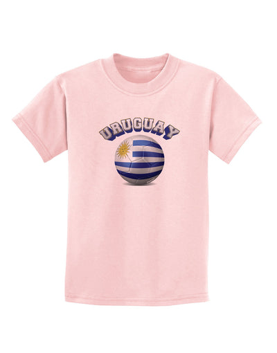 Soccer Ball Flag - Uruguay Childrens T-Shirt-Childrens T-Shirt-TooLoud-PalePink-X-Small-Davson Sales